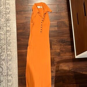 ALC Orange Sleeveless Sheath Maxi Dress